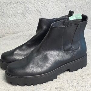Zodiac Shiloh Black Faux Leather Water‎ Repellent Ankle Boots Women's 10M NEW